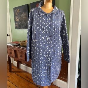 Lilith France blue and ivory textured print spring coat M